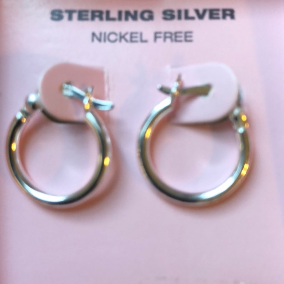 NWT Sterling silver hoops (nickel free) - Picture 2 of 3